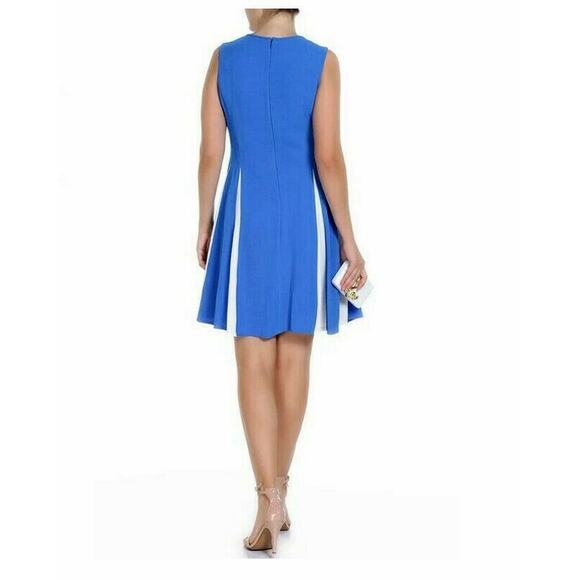 Taylor Dresses Stretch Crepe Dress Contrast Insets Blue Size 6 - Picture 2 of 2